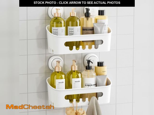 Lot 74-13548974 - TAILI Shower Caddy Suction Cup 2 Pack, Heavy Duty Bathroom Organizer, Removable Shelves for Inside S...