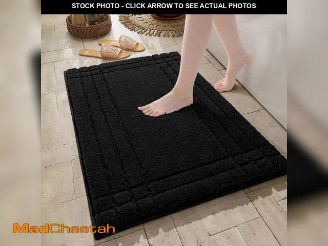Lot 74-12313659 - TANVILL Black Bathroom Rugs, Bath Mats for Bathroom Non-Slip, Soft Plush Shaggy Washable Bath Rug fo...