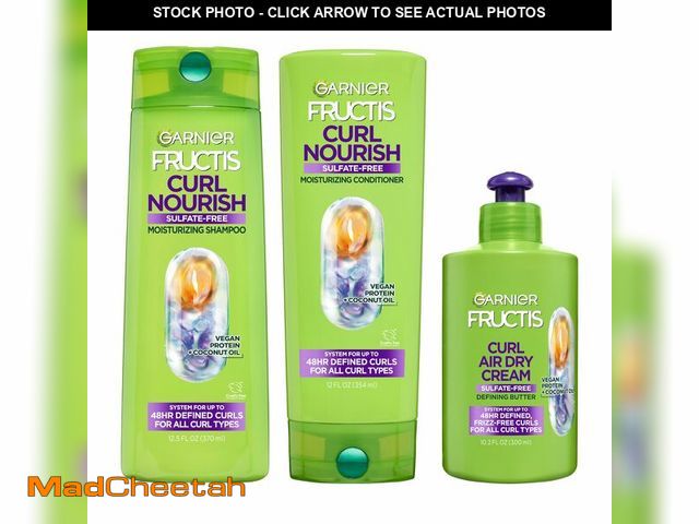 Lot 74-14208946 - Garnier Fructis Curl Nourish Sulfate Free Moisturizing Shampoo, Conditioner + Air Dry Cream Defining...