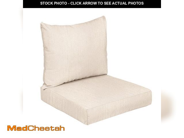 Lot 74-13269654 - 27 x 29 x 5 (2-Piece) Deep Seating Outdoor Dining Chair Cushion in Sunbrella Cast Pumice - USED