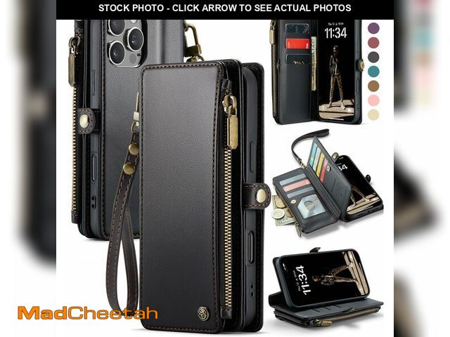 Lot 74-14379603 - Defencase for iPhone 16 Pro Wallet Case with RFID Card Holder, Black - UNUSED