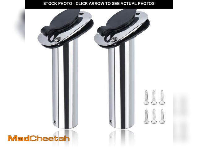 Lot 74-12701688 - Hoffen 2 Pack Boat Stainless Steel Fishing Rod Holder Flush Mount with PVC Cap -30 Degree (30 Degree...