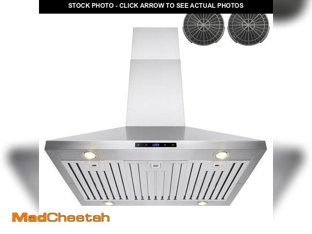 Lot 74-12194009 - 36 in. Convertible Kitchen Island Mount Range Hood in Stainless Steel with Touch Control and Carbon ...