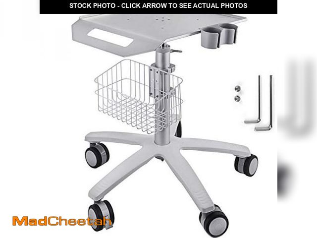 Lot 74-12510610 - VEVOR Medical Mobile Trolley With Wheels 29.5"-41.3" Height Adjustable Stainless Steel Dental Cart R...