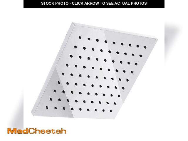 Lot 74-12778144 - Glacier Bay Modern 1-Spray Pattern 8 in. Single Wall Mount Fixed Rain Shower Head in Chrome - UNUSED