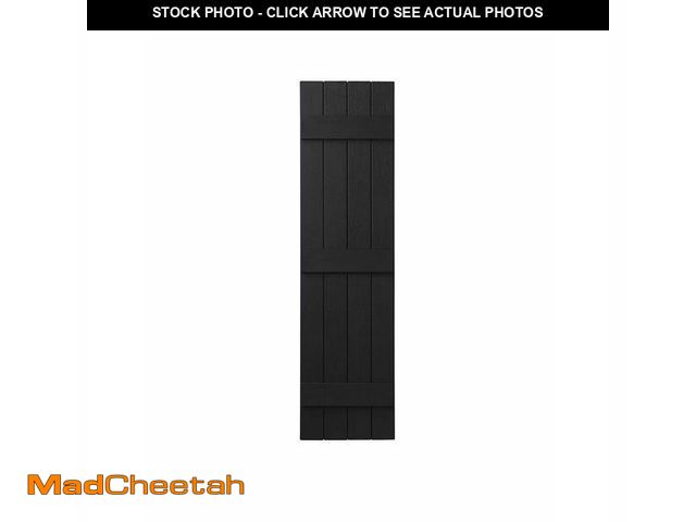 Lot 74-12773054 - Ply Gem Board Batten Shutters 15" X 59" Polypropylene 4-Board Closed Pair Black - UNUSED