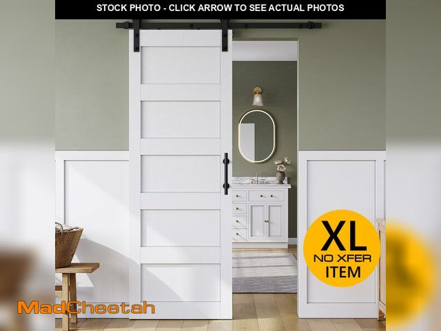 Lot 74-14614654 - SMARTSTANDARD 32in x 84in Sliding Barn Door with 6FT Hardware Track Kit - UNUSED