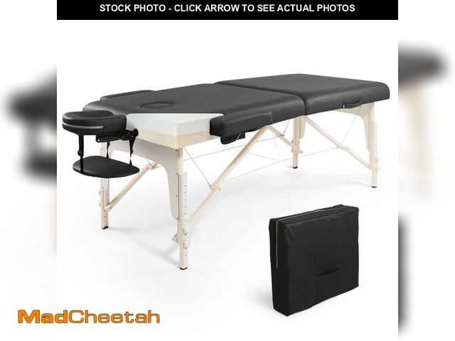 Lot 74-13768549 - CAPHAUS 84 in. Black Premium Memory Foam Massage Table with Foldable Legs - UNUSED