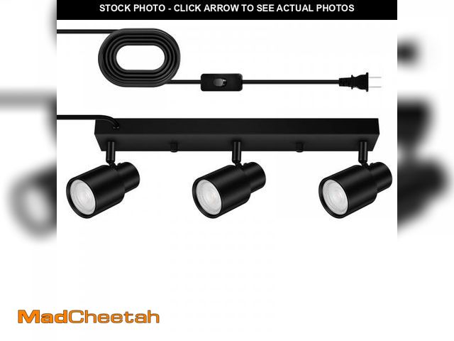 Lot 74-11555331 - Plug-in Track Lighting LED, Track Light Fixtures Ceiling, Black Plug in Wall Lights with 14.8ft Cord...