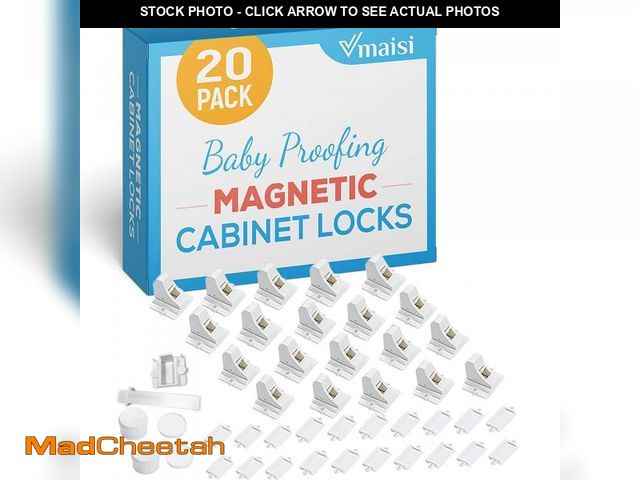 Lot 74-12302317 - 20 Pack Magnetic Cabinet Locks Baby Proofing - Vmaisi Children Proof Cupboard Drawers Latches - Adhe...