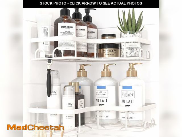 Lot 74-12881439 - Sakugi Corner Shower Caddy - 2 Pack, Adhesive Shower Organizers, Rustproof Stainless Steel Shower Sh...