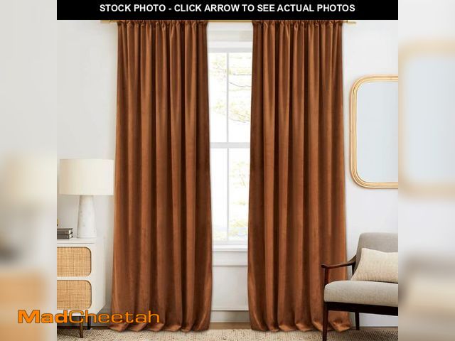 Lot 74-12312473 - RYB Home Room Darkening Velvet Curtains 120 inches, Luxury Window Treatment Privacy Thermal Insulate...