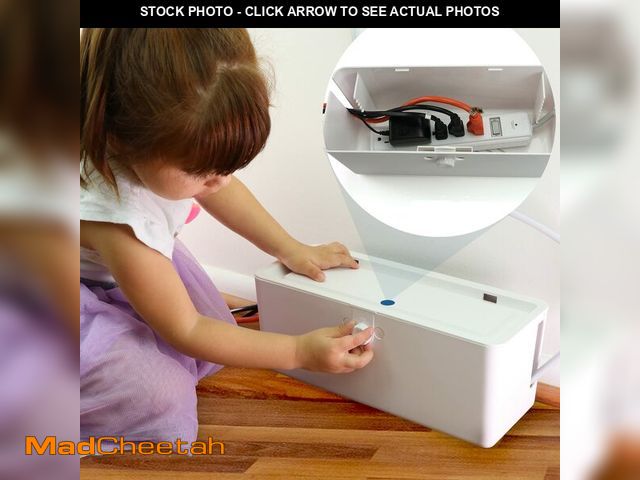 Lot 74-13547344 - Power Strip Cover Box - Effectively Baby Proofs Power Strip with Patented Dual Lock. Convenient Side...