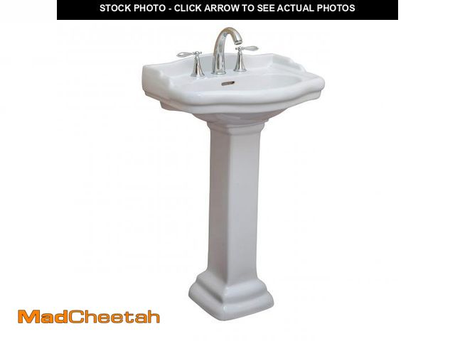 Lot 74-12515759 - Fine Fixtures Roosevelt Bathroom Pedestal Sink Ã¢â¬â 22-Inch Small Pedestal Sink, Durable Vitreou...