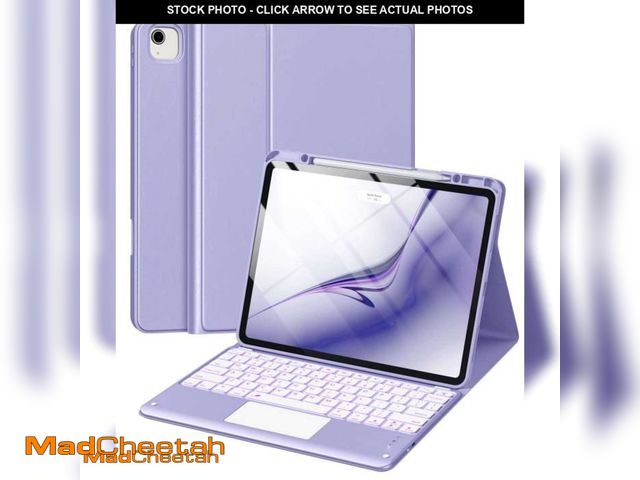 Lot 74-12049624 - Harvopu for iPad Air 13 Inch &amp; Pro 12.9 Case with Keyboard - Multi-Touch Trackpad, 7 Colors Back...