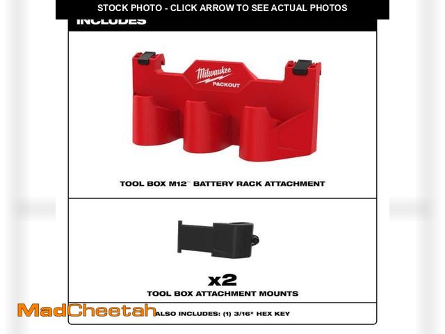 Lot 74-12852643 - Milwaukee PACKOUT M12 Battery Tool Box Rack Attachment - UNUSED