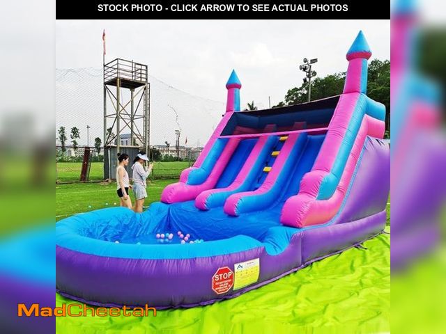 Lot 74-11972201 - 21FT Commercial Water Slide for Adults Kids (Double Water Slides&amp;Big Splash Pool), 100% PVC Infl...