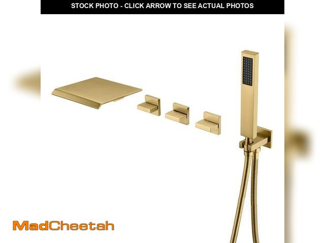 Lot 74-11914996 - SUMERAIN Modern 3-Handle Wall Mounted Roman Tub Faucet with Hand Shower and Waterfall Spout in Brush...