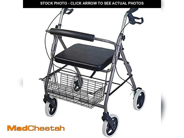 Lot 74-12573623 - DMI Rollator Heavy Duty Walkers For Seniors | FSA and HSA Eligible | Extra Wide Seat and Backrest| W...