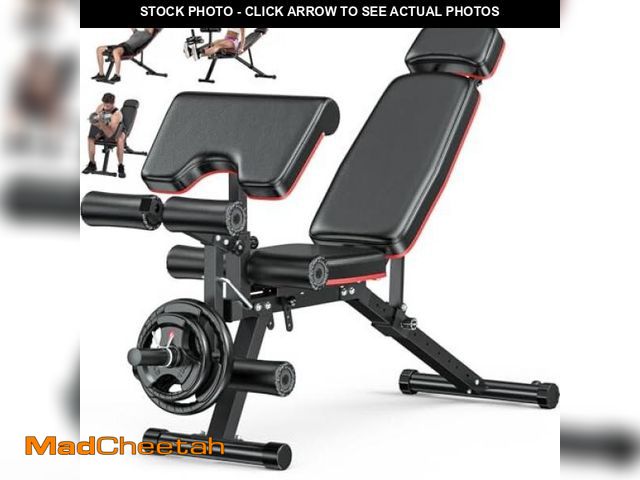 Lot 74-12402939 - XDDIAS Workout Bench, Adjustable Weight Bench with Leg Extension and Leg Curl, E - UNUSED