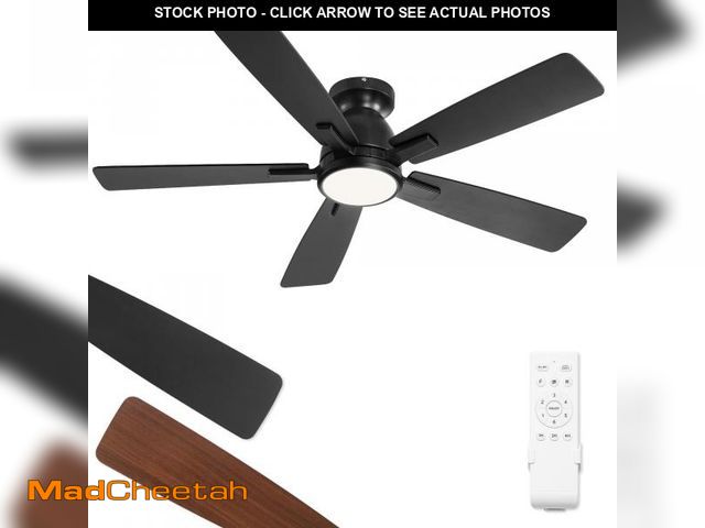 Lot 74-12306401 - Fanbulous 46 Inch Ceiling Fans with Lights and Remote,Modern Indoor Low Profile Ceiling Fan with 3CC...
