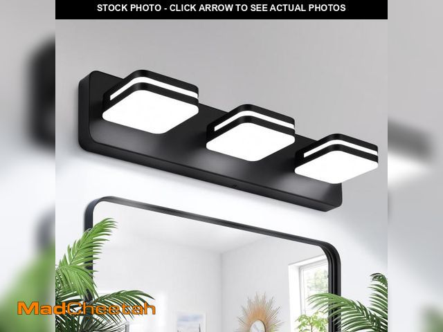 Lot 74-12328456 - LED Modern Bathroom Vanity Light Fixtures (3-Light, 19-Inch), 360ÃÂ° Rotate Acrylic Matte Black Van...