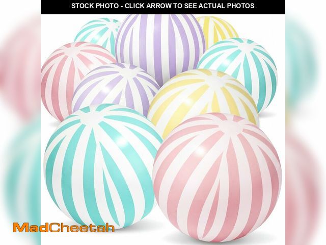 Lot 74-14298111 - Hungdao 12 Pcs Pastel Inflatable Beach Ball Bulk 16 Inch Swimming Pool Ball for Beach Water Sand Gam...