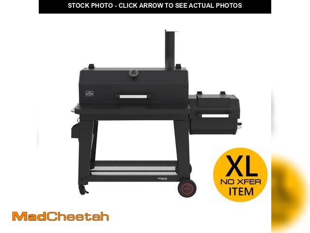 Lot 74-14291414 - Nexgrill Oakford 1150 Reverse Flow Offset Smoker Charcoal Grill in Black - UNUSED