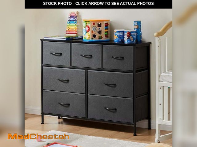Lot 74-12888783 - ZUNMOS 7 Drawer Fabric Dresser for Bedroom, Chest of Drawer Organizer Storage Cabinet for Closet, En...