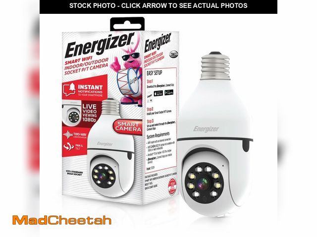 Lot 74-12700337 - Energizer Connect Smart 1080p HD Outdoor Security Socket Camera with Siren Alarm, Remote Access, Mot...