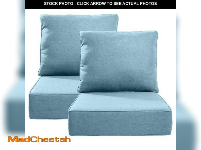 Lot 74-14306077 - Bellefurn 24 in., x 24 in., x 6 in., 4-Piece Repacement Deep Seating Olefin Outdoor Lounge Chair Cus...