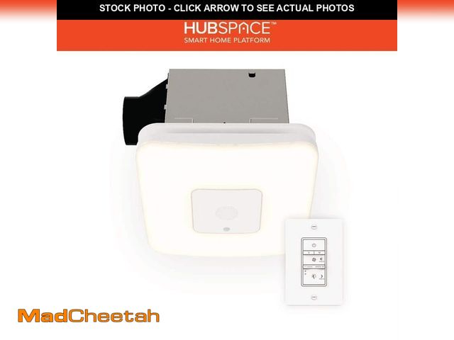 Lot 74-14222642 - Commercial Electric 80 /110 CFM Ceiling/Wall Mount Roomside Installation Smart Bathroom Exhaust Fan,...