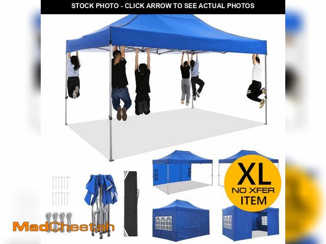 Lot 74-12779374 - COBIZI 10x15 Pop up Canopy Heavy Duty Party Tent with 4 Sidewalls,Outdoor Waterproof Pop up Canopy T...