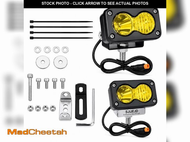 Lot 74-14214664 - Universal 3 Pin E-Bike Headlight, 20W 6500K Super Bright LED Headlight for Electric Bike, Waterproof...