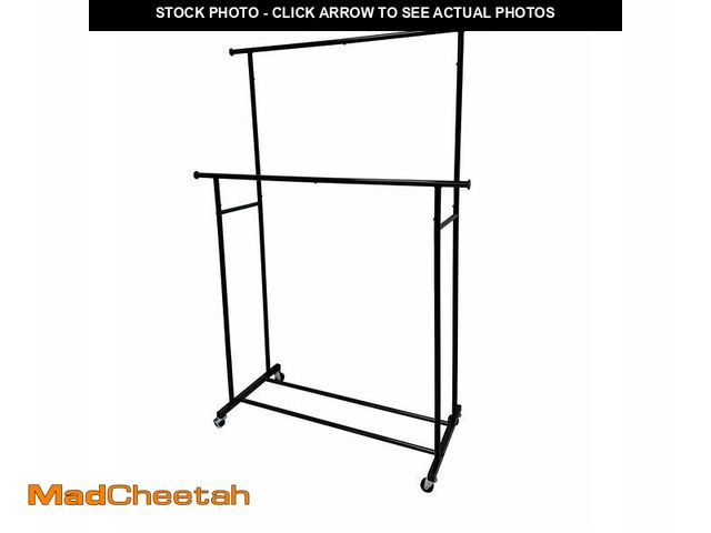 Lot 74-12555972 - Mainstays Mainstays Double Garment Rack, Rich Black, Metal Frame - UNUSED