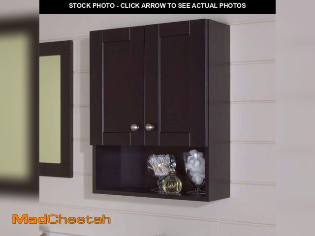 Lot 74-12580762 - Del Mar 21 in. W x 8 in. D x 26 in. H Surface-Mount Bathroom Storage Wall Cabinet in Espresso - UNUS...
