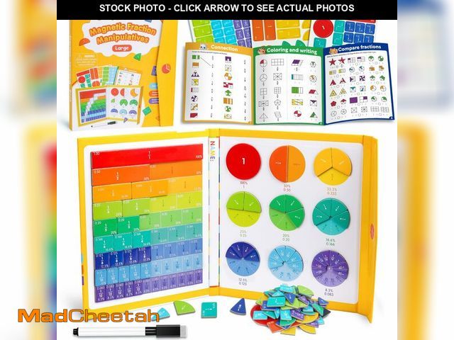 Lot 74-13542099 - D-FantiX Large Magnetic Fraction Demonstration Book, Magnetic Fraction Tiles &amp; Fraction Circles ...