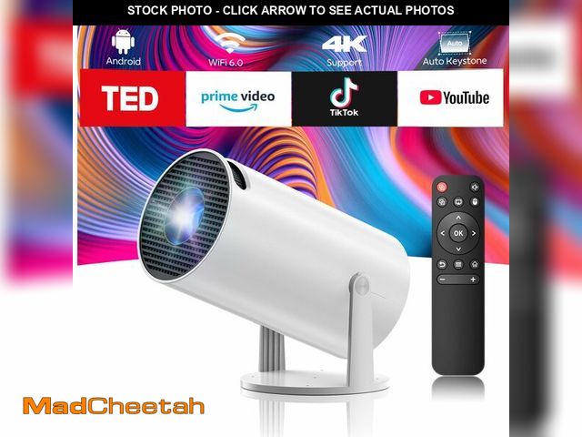 Lot 74-12716218 - Projector with WiFi and Bluetooth, Mini Projector, 4K 1080P Support Portable Wireless Movie Projecto...