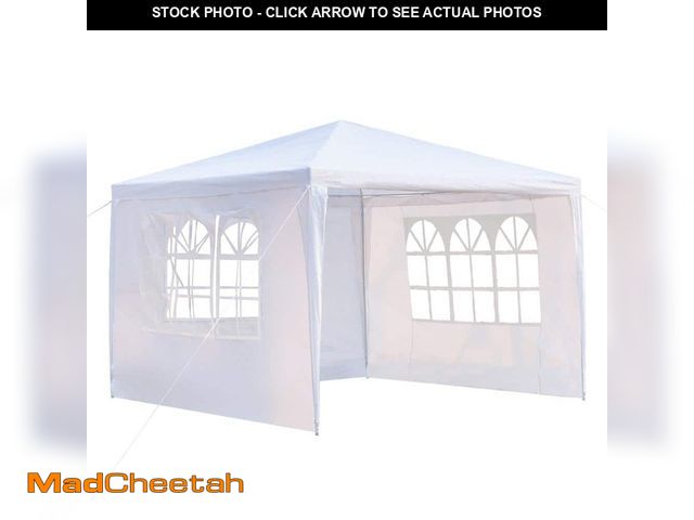Lot 74-12663545 - Karl home 10 ft. x 10 ft. White Party Wedding Tent Canopy 3 Sidewall - UNUSED