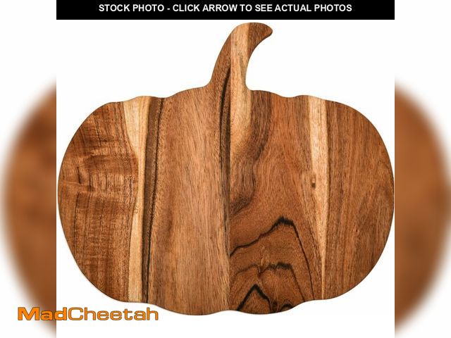 Lot 74-12701414 - Halloween Pumpkin Shaped Wood Cutting Board for kitchen Decoration, Gothic Cutting Boards with Handl...