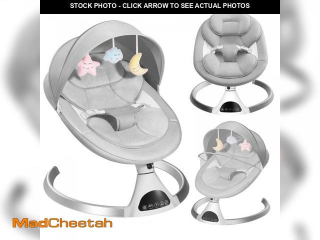 Lot 74-12487683 - HARPPA Electric Baby Swing for Infants with Bluetooth Music, 5 Sway Speed, Remote Control, Gray - UN...
