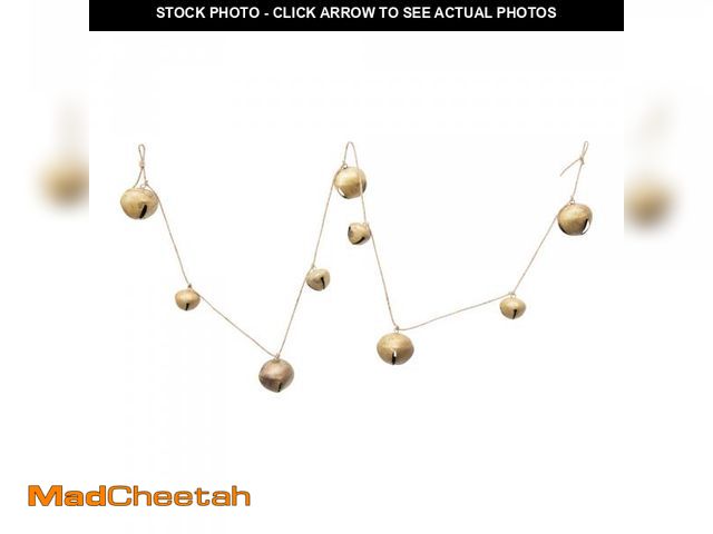 Lot 74-12372583 - Creative Co-Op 76" L Metal Jingle Bell Garland, Gold Finish - UNUSED