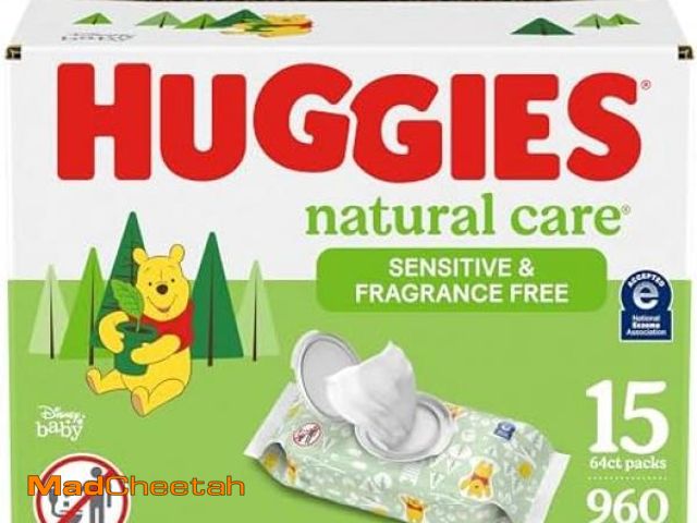 Lot 74-12098267 - Huggies Natural Care Sensitive Baby Wipes, Unscented, Hypoallergenic, 99% Purified Water, 15 Flip-To...