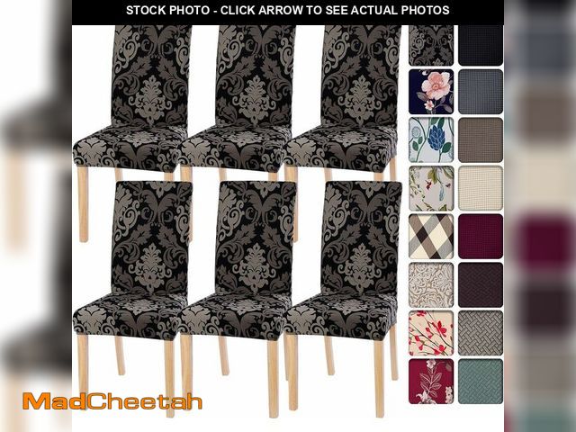 Lot 74-10906652 - SearchI Dining Room Chair Covers Slipcovers Set of 6, Spandex Super Fit Stretch Removable Washable K...