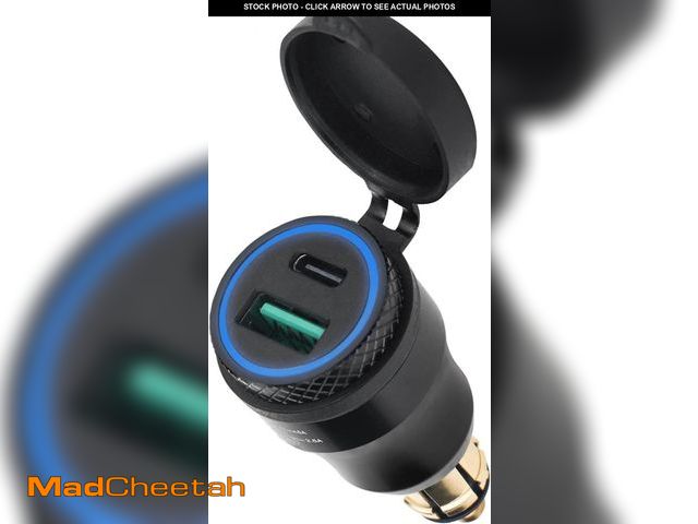 Lot 74-12329543 - Motorcycle Power Adapter DIN Hella Plug to QC 3.0 USB &amp; Type C Charger Compatible with BMW Trium...
