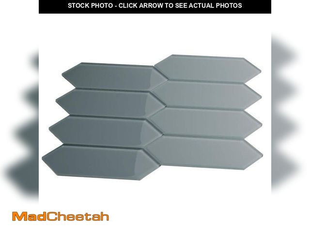 Lot 74-12551614 - Picket Hexagon Glass Subway 3 in. x 9 in. x 6 mm Wall Tile - Slate (10 Piece, 58 sq. ft. total) 2 bo...