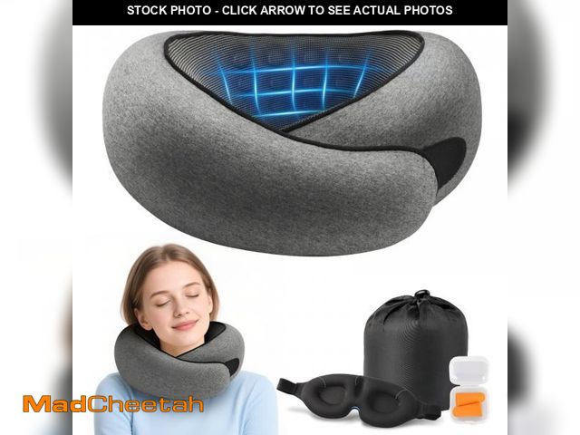 Lot 74-12441293 - Purroch Advanced Memory Foam Neck Travel Pillow, Neck Pillow Airplane with Eye Mask &amp; Ear Plugs,...
