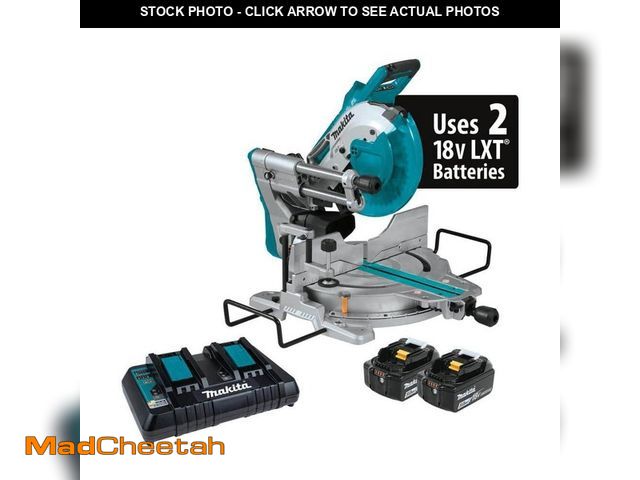 Lot 74-12798537 - Makita 18V 5.0Ah X2 LXT Lithium-Ion (36V) Brushless Cordless 10 in. Dual-Bevel Sliding Compound Mite...