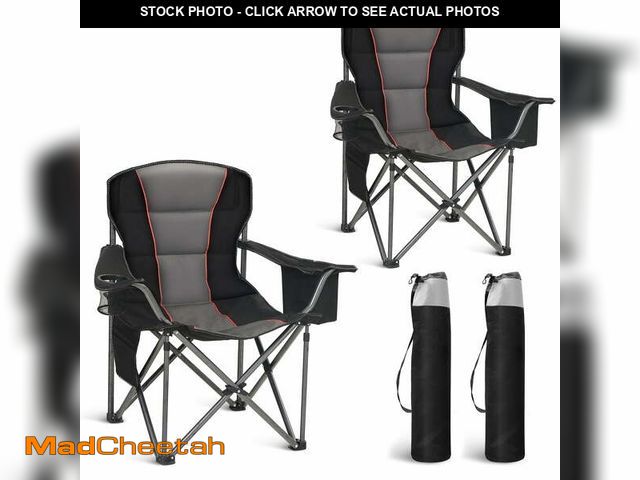 Lot 74-12801224 - Sophia &amp; William 2 Pack Oversized Camping Chair Heavy-Duty Steel Frame Supports 450Lbs, Foldable...