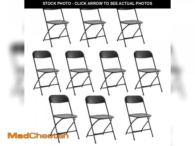 Lot 74-12402953 - CONCETTA Plastic Folding Chair Set of 10, 330LB Load Capacity Lightweight for Indoor/Outdoor, Black ...